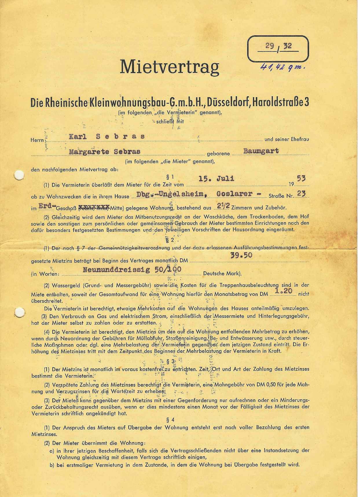 1953 07 15 mietvertrag